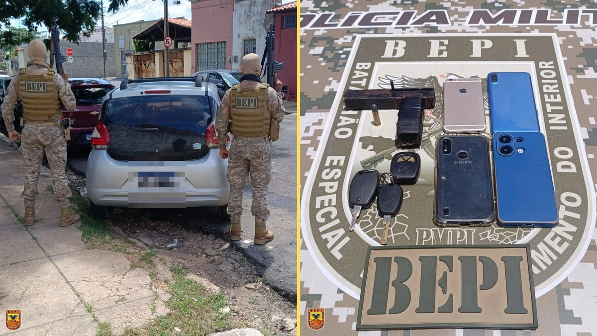 Polícia Militar prende trio com carro roubado