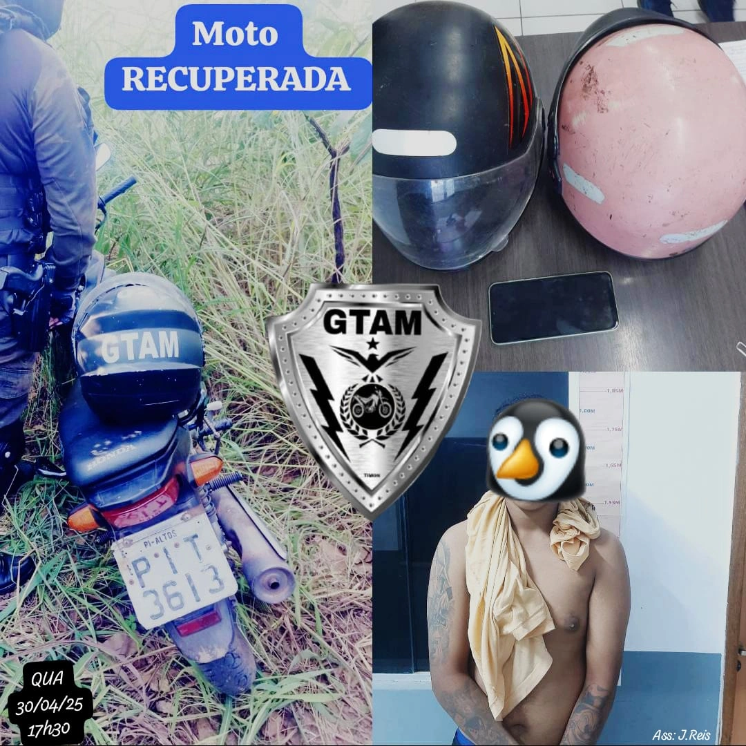 Polícia Militar recupera motocicleta roubada no Conjunto Leonel Brizola, em Timon