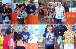 Prefeito Júnior Carvalho realiza tradicional entrega de peixes em Demerval Lobão (Foto: Reprodução)