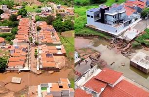 Rafael Fonteles autoriza reconstrução da rua destruída pelas enchentes em Picos (Foto: Reprodução)
