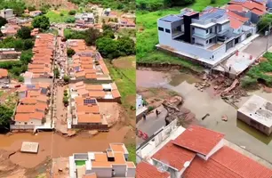 Rafael Fonteles autoriza reconstrução da rua destruída pelas enchentes em Picos (Foto: Reprodução)