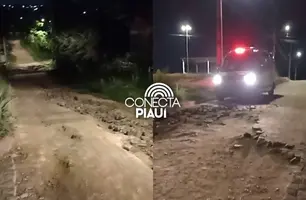 Ambulância não consegue entrar em rua para socorrer adolescente em Teresina (Foto: Imagens recebidas pelo Conecta Piauí)