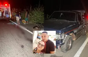 Casal morre após grave acidente entre moto e caminhonete na PI-477, em Pedro II (Foto: Reprodução/Portal P2)