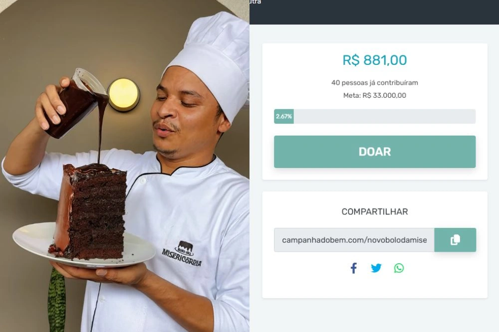 Criador do Bolo da Misericórdia inicia campanha para reabrir loja em novo local