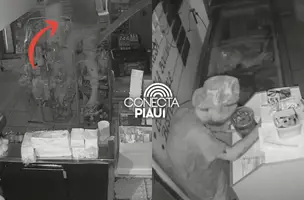 Criminoso invade mercadinho pelo teto e furta dinheiro e objetos em Teresina (Foto: Reprodução)