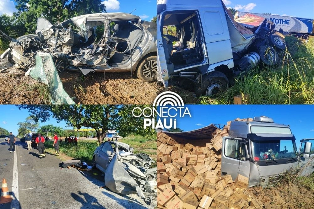 Duas pessoas morrem em acidente entre carro e carreta em Timon