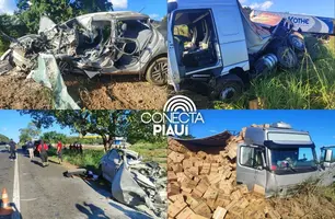 Duas pessoas morrem em acidente entre carro e carreta em Timon (Foto: Reprodução)