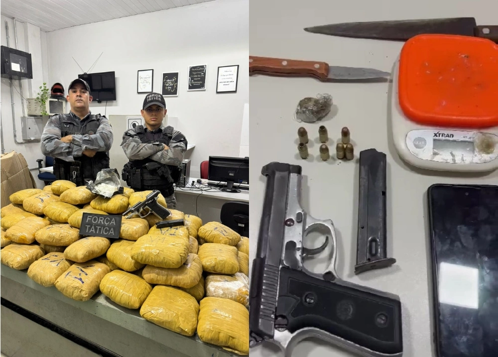 Dupla é presa com grande quantidade de drogas e arma de fogo em Floriano