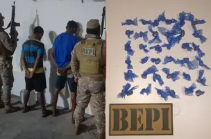 Dupla é presa com grande quantidade de entorpecentes em Teresina (Foto: Reprodução/BEPI)