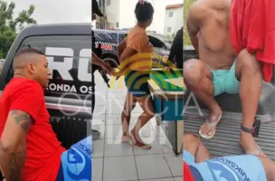 Faccionados são presos durante operação do DRACO que desocupa imóveis em Teresina (Foto: Repórter 12/Conecta Piauí)