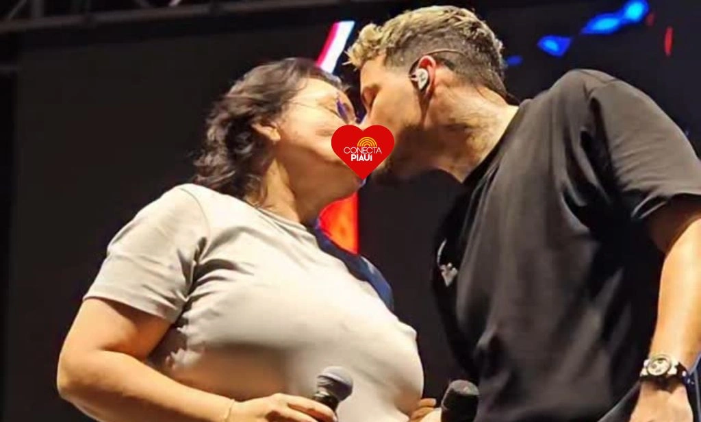 Felipe Amorim beija Jôve Oliveira em show e cena pega todo mundo de surpresa