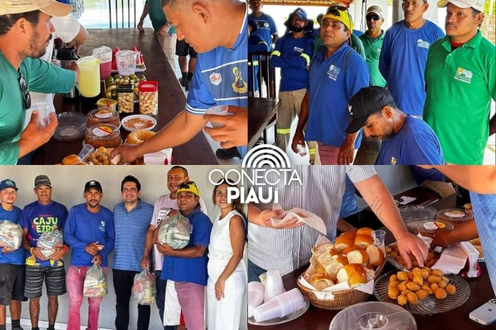 Garis de Cajueiro da Praia são homenageados com café da manhã e cestas básicas