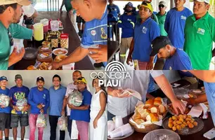 Garis de Cajueiro da Praia são homenageados com café da manhã e cestas básicas (Foto: Reprodução)