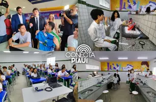 Governador entrega escola reformada e moderna na zona Sudeste de Teresina (Foto: James Rodrigues / Conecta Piauí)