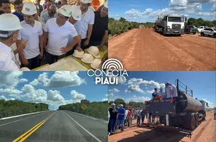 Governador visita obras da PI-451 entre Alto Longá e São João da Serra (Foto: Conecta Piauí)