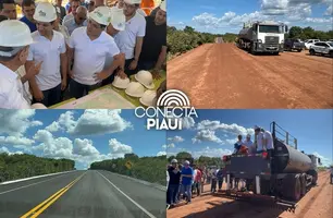 Governador visita obras da PI-451 entre Alto Longá e São João da Serra (Foto: Conecta Piauí)