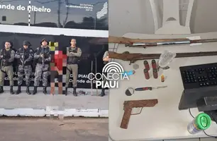 Homem é preso com armas artesanais e mandado em aberto em Baixa Grande do Ribeiro (Foto: Reprodução)