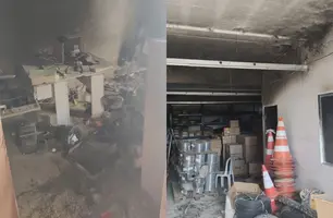 Incêndio atinge escritório de empresa de telecomunicações em Teresina (Foto: Reprodução)