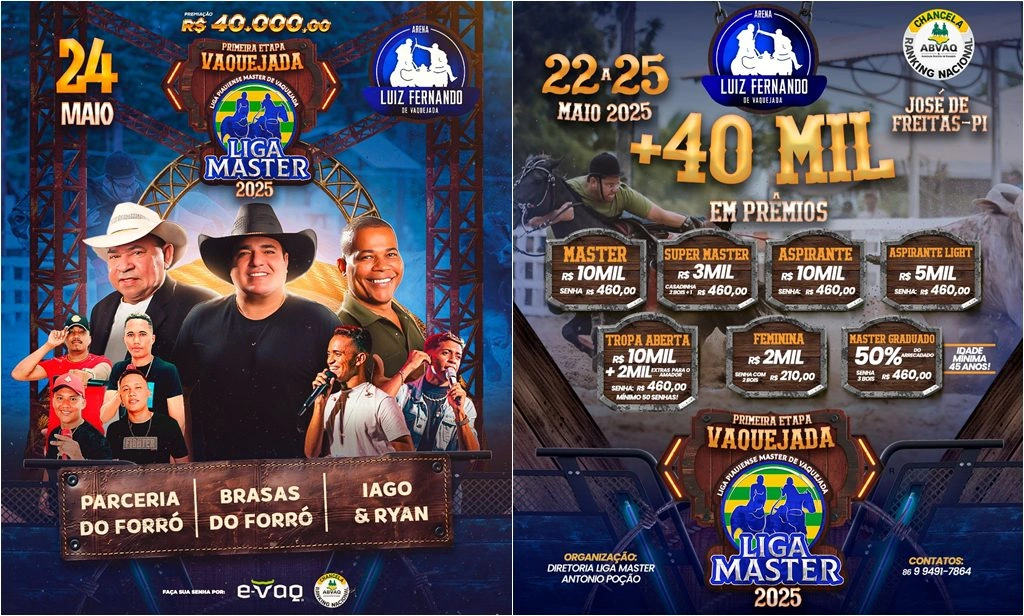 José de Freitas sedia 1ª etapa da Liga Piauiense Master de Vaquejada 2025