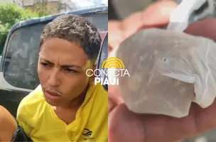 Jovem é preso após comprar pedra de crack para suposta revenda em Teresina (Foto: Repórter 12/Conecta Piauí)
