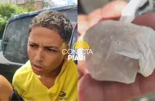 Jovem é preso após comprar pedra de crack para suposta revenda em Teresina (Foto: Repórter 12/Conecta Piauí)