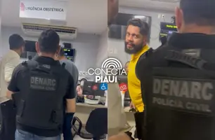 Líder de facção é preso durante parto da companheira em maternidade de Teresina (Foto: Reprodução/DENARC)