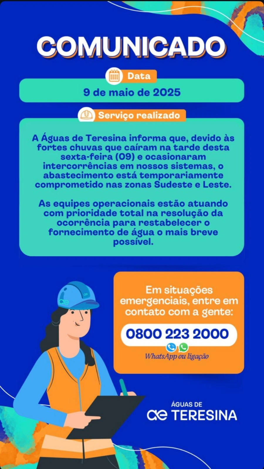 Moradores ficam sem água