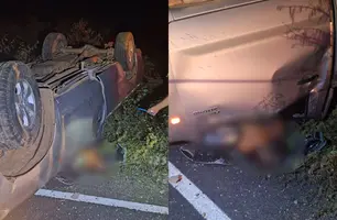 Motorista é esmagado após capotar Hilux na PI-120 no norte do Piauí (Foto: Reprodução)