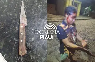 Mulher é espancada pelo companheiro com cabo de vassoura no Sul do Piauí (Foto: Reprodução)