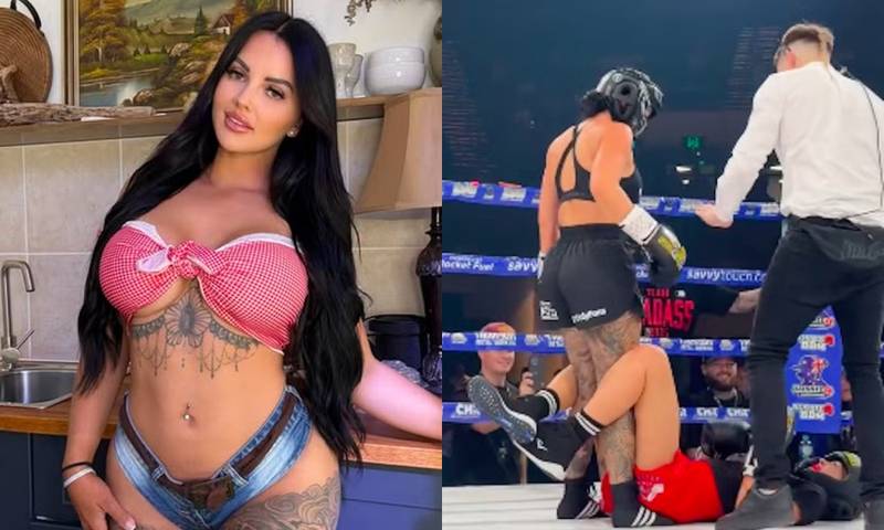 Musa do Onlyfans estreia no boxe e se revolta após ser nocauteada pela