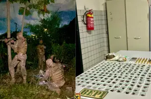 PM apreende mais de 150 porções de maconha e munições no Mafrense, em Teresina (Foto: Divulgação/BEPI)