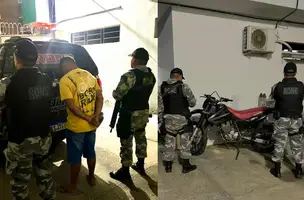 PM apreende moto adulterada e conduz suspeito à Central de Flagrantes em Teresina (Foto: Divulgação/ASCOM-SSP)