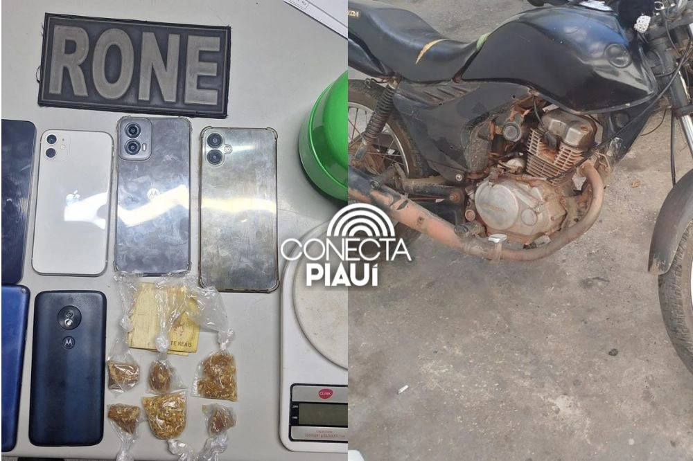 PM prende cinco pessoas e recupera celulares e moto roubada em Teresina