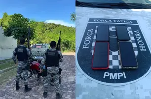 PM recupera moto e objetos roubados após ação no bairro Uruguai, em Teresina (Foto: Divulgação/PMPI)
