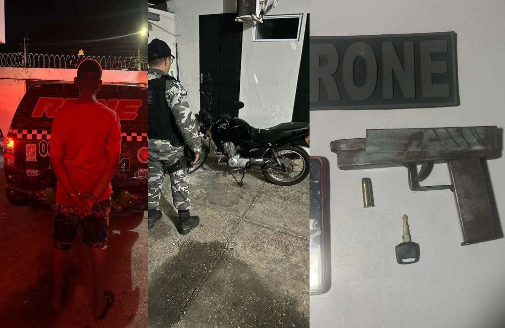 PMPI apreende menor com arma de fogo e motocicleta roubada