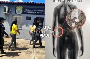 Polícia flagra duas mulheres tentando entrar com drogas na Cadeia Pública de Altos (Foto: Reprodução)