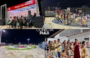 Praça da Bíblia é inaugurada no Centro de Baixa Grande do Ribeiro (Foto: Conecta Piauí)