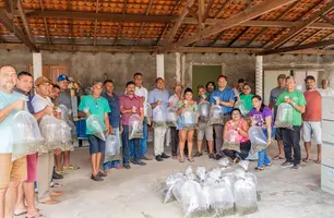 Prefeitura de José de Freitas entrega 30 mil alevinos para piscicultores locais (Foto: Ascom/ José de Freitas)