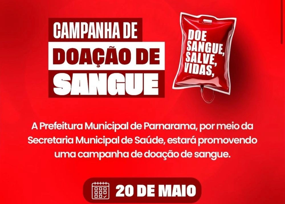 Prefeitura de Parnarama realiza campanha de doação de sangue nesta segunda (20)