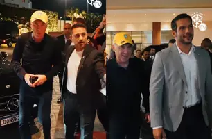 Presidente da CBF recebe Carlo Ancelotti no Rio de Janeiro (Foto: Reprodução/CBFTV)