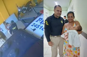 PRF salva bebê de um mês engasgado com leite materno em Floriano (Foto: Divulgação/PRF)