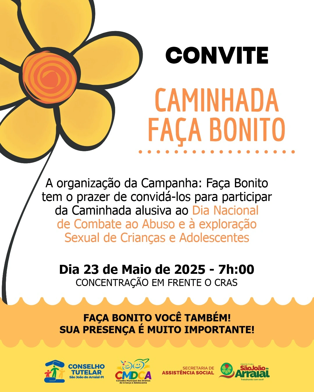 São João do Arraial realiza caminhada contra abuso e exploração sexual