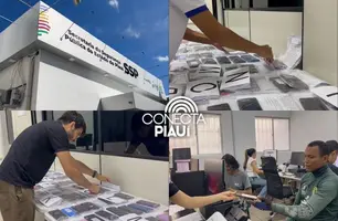 SSP-PI realiza mais uma entrega de aparelhos celulares recuperados em Teresina (Foto: Conecta Piauí / Cecília Brandão)