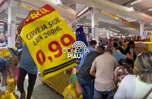 Supermercado de Teresina gera tumulto após vender cerveja por 99 centavos (Foto: Reprodução/Instagram) Supermercado de Teresina gera tumulto após vender cerveja por 99 centavos (Foto: Reprodução/Instagram)