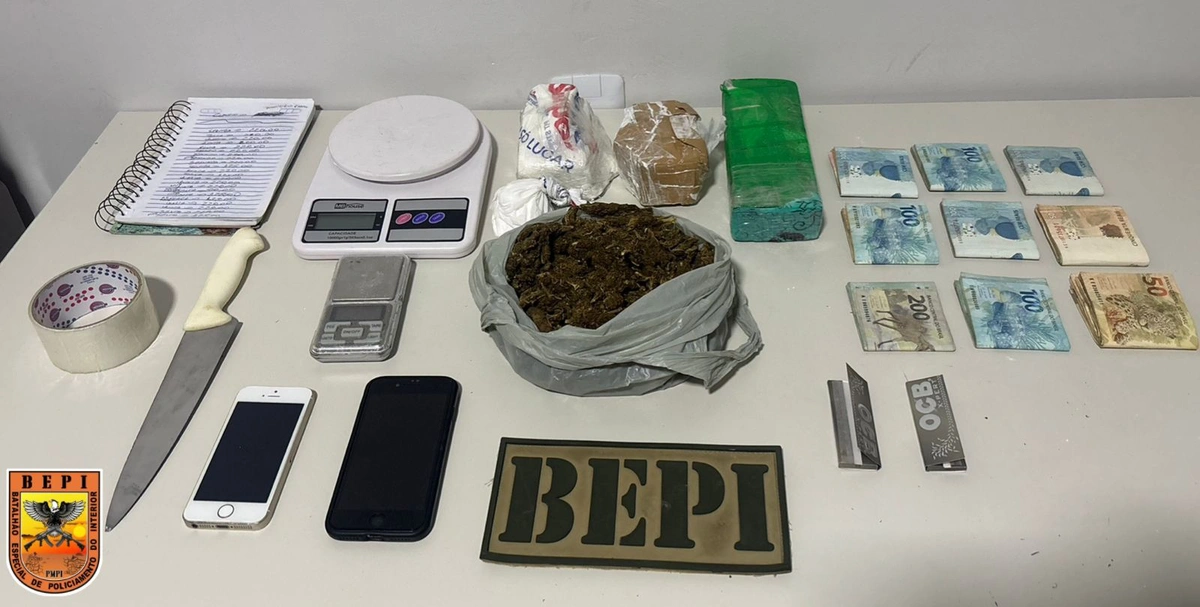 Suspeito de tráfico é preso com quase 2 kg de drogas e R$ 8 mil em Floriano