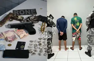 Suspeitos de homicídios são presos com armas e drogas na zona Norte de Teresina (Foto: Reprodução)