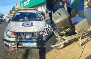 Suspeitos fogem ao ver viatura da PM e abandonam objetos furtados em Teresina (Foto: Repórter 12/Conecta Piauí)