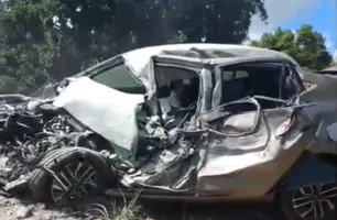 Timon: Choque frontal de carreta com HB20 deixa dois mortos na BR 316 (Foto: Reprodução)