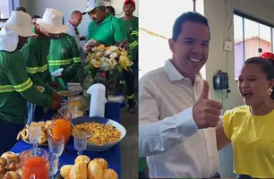 Trabalhadores da limpeza pública têm manhã de homenagem em Coronel José Dias (Foto: Reprodução)