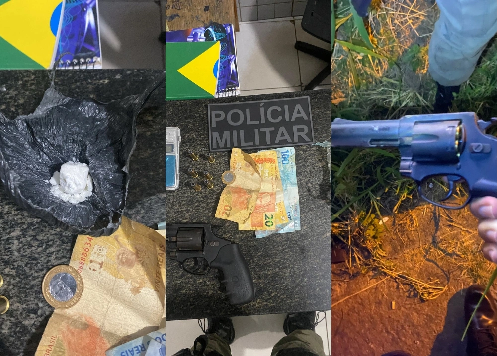Trio é detido com porções de maconha, cocaína e arma de fogo em Pedro II